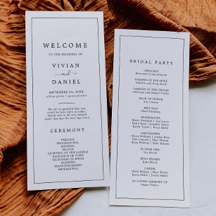 Minimalist Typography Wedding Program