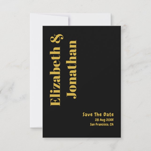 Minimalist Typography Wedding Save The Date (Front)