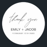 Minimalist Typography Wedding Thank You Classic Round Sticker<br><div class="desc">Elevate your wedding thank you notes and favours with our Wedding Minimalist Typography Thank You Stickers. These stickers are a stylish and versatile addition to your wedding stationery, allowing you to express your gratitude with elegance and simplicity. Each sticker in this collection features minimalist typography that spells out "Thank You"...</div>