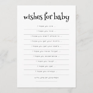 Minimalist Typography Wishes for Baby Shower card