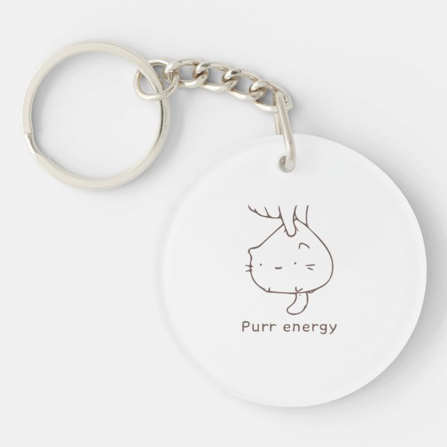 Minimalist Upside-Down Cat "Purr Energy" Graphic D (Devant)