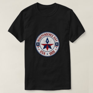Minimalist USA Badge – Independence Day 2025 T-Shirt