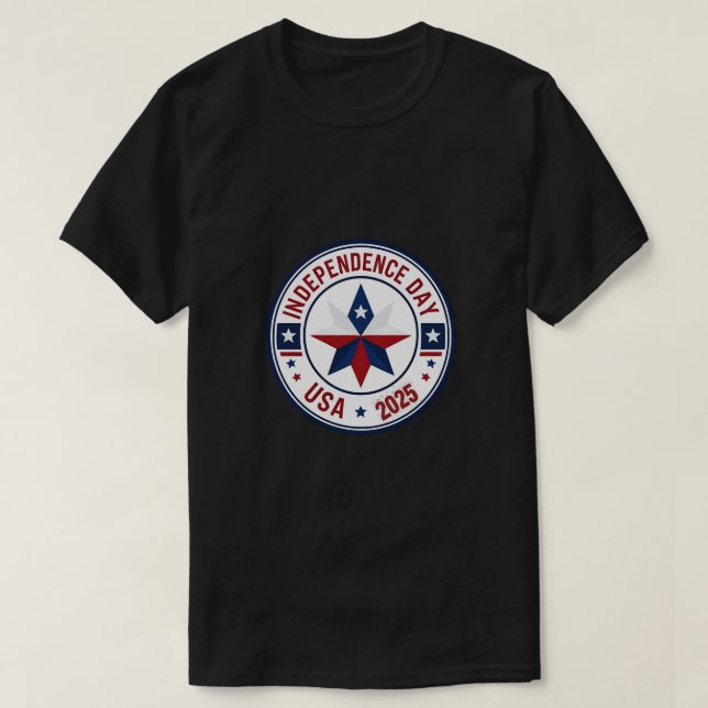 Minimalist USA Badge – Independence Day 2025 T-Shirt (Design Front)