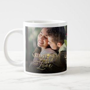 Minimalist Valentine’s Modern Photo Calligraphy Large Coffee Mug