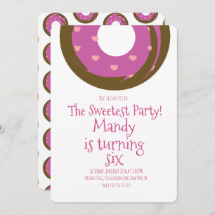 Minimalist Valentines Day Chocolate Doughnut Birth Invitation