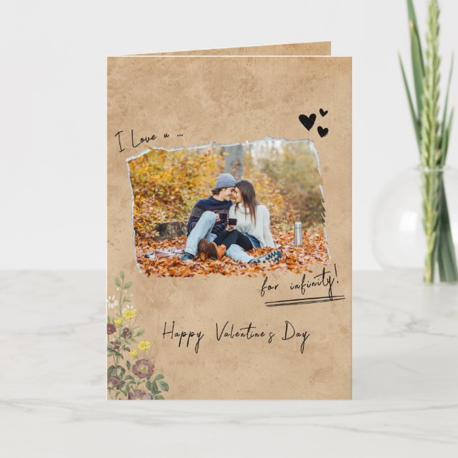 Minimalist Valentines Day Couple Love you 2 Photo  Card (Front)