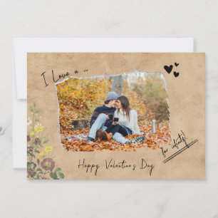 Minimalist Valentines Day Couple Love you Photo Holiday Card