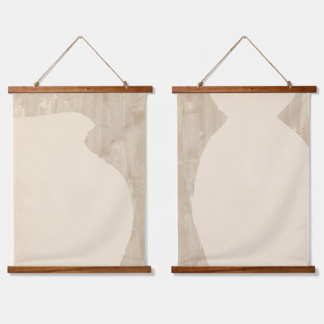 Minimalist vase silhouette hanging tapestry (Double)