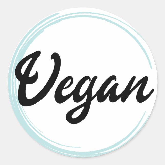Minimalist Vegan Logo Classic Round Sticker (Front)