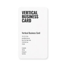 Minimalist Vertical Business Card Design