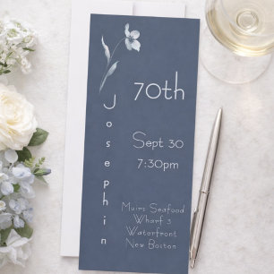 Minimalist Vertical Floral Slate 70th Birthday  Invitation