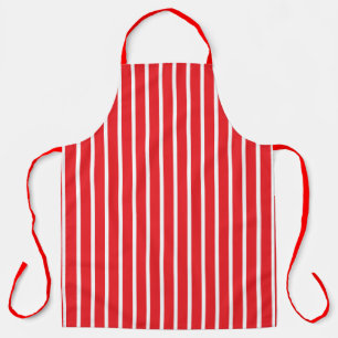 Minimalist Vertical Stripes Red Apron