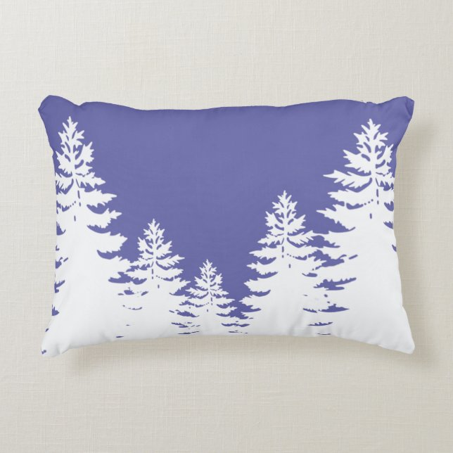 Minimalist very peri pine tree silhouette      accent pillow (Front)