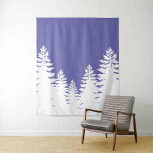 Minimalist very peri pine tree silhouette       tapestry