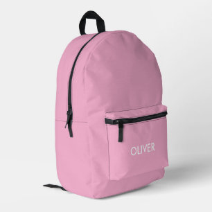 Minimalist Vibrant Bubblegum Pink Personalized Printed Backpack