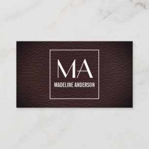 Minimalist Vignette Texture Print Monogram Business Card
