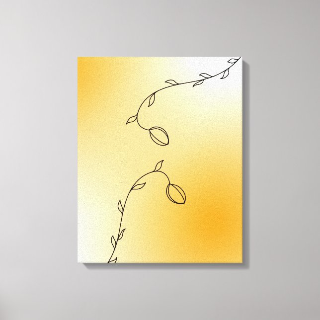 Minimalist Vine Line Art Print – Abstract Orange G (Front)