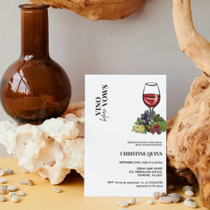 Minimalist Vino before the vows Bridal Shower wine Invitation