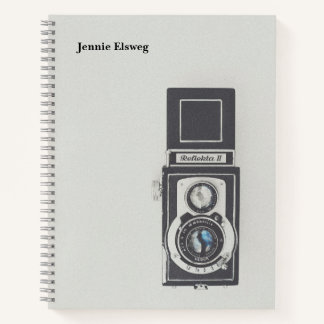 Minimalist Vintage Camera Photo Personalized Notebook