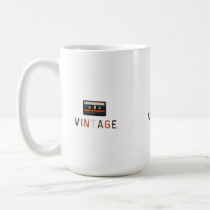 Minimalist Vintage Cassette Tape Illustration Coffee Mug