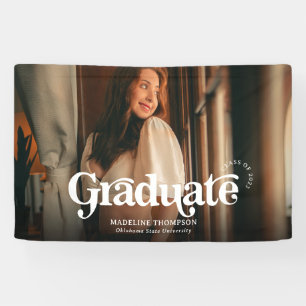 Minimalist Vintage Retro Photo Graduation Banner