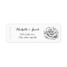 Minimalist Vintage Rose Return Address Labels