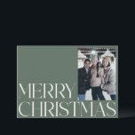 Minimalist Vintage Sage Green Two Photo Christmas Holiday Card<br><div class="desc">Minimalist Vintage Sage Green Two Photo Christmas Holiday Card</div>