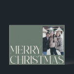 Minimalist Vintage Sage Green Two Photo Christmas Holiday Card<br><div class="desc">Minimalist Vintage Sage Green Two Photo Christmas Holiday Card</div>