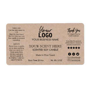 Minimalist Vintage Scented Soy Candle Labels