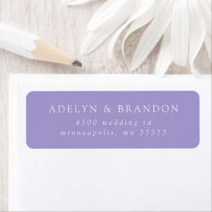 Minimalist Violet Wedding Return Address