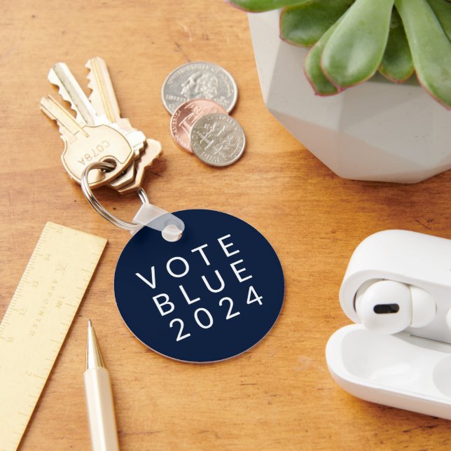 Minimalist Vote Blue Kamala Harris 2024 Keychain (Desk)