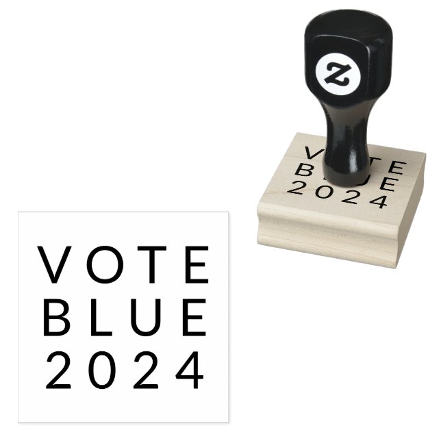 Minimalist Vote Blue Kamala Harris 2024 Rubber Stamp (Stamped)