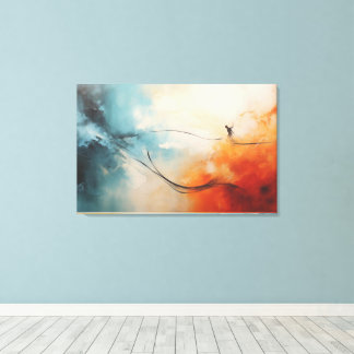 Minimalist Wall Art Light Red Navy Blue Elegant