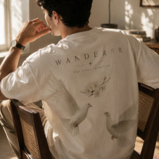 Minimalist Wanderer Aesthetic Dove Oversized T-Shirt