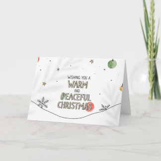 Minimalist Warm and Peaceful Christmas Art Holiday Card