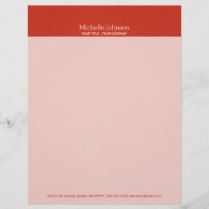 Minimalist Warm Red Grainy Texture Letterhead