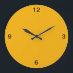 Minimalist. Warm Yellow. Large Clock<br><div class="desc">Minimalist round,  wall clock,  in warm Yellow. Brightens up any room.</div>