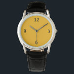 Minimalist. Warm Yellow. Watch<br><div class="desc">Minimalist design watch face,  in a warm Yellow palette. Large figures,  making it easy to read. Perfect if you are looking for a modern,  clean and simple design.</div>