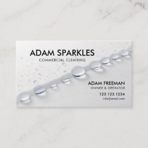 Minimalist Water Droplet Commercial Cleaning Business Card