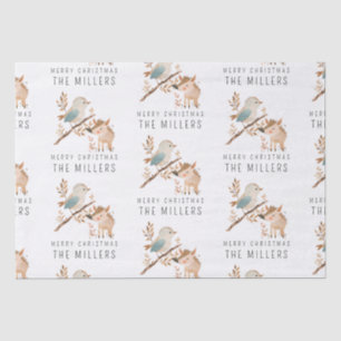 Minimalist Watercolor Bird and Boar Tissue Paper