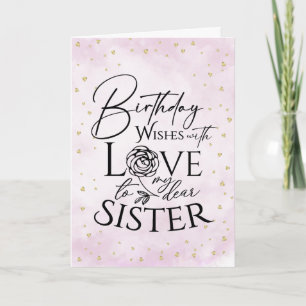 Minimalist Watercolor Birthday Card For Sister