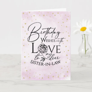 Minimalist Watercolor Birthday Card  Sister In Law