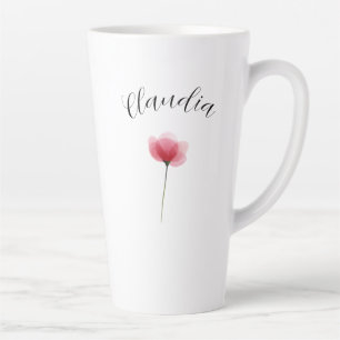 Minimalist Watercolor Botanical Floral Trendy Cute Latte Mug