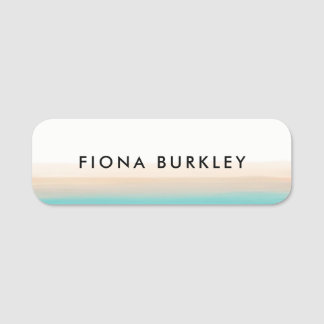 Minimalist Watercolor Brush Stroke Name Tag