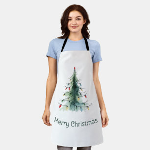 Minimalist Watercolor Christmas Tree Apron