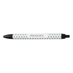 Minimalist Watercolor Christmas Tree Black Ink Pen