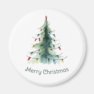 Minimalist Watercolor Christmas Tree Magnet