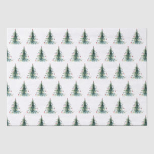 Minimalist Watercolor Christmas Tree Tissue Paper