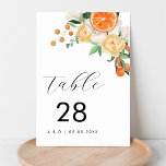 Minimalist Watercolor Citrus Floral Wedding    Table Number<br><div class="desc">This stylish table number would be a great addition to your wedding celebration. Easily add your own details by clicking on the "personalize" option.</div>