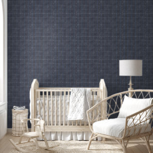 Minimalist Watercolor Davy Grey Chequered Nursery Wallpaper